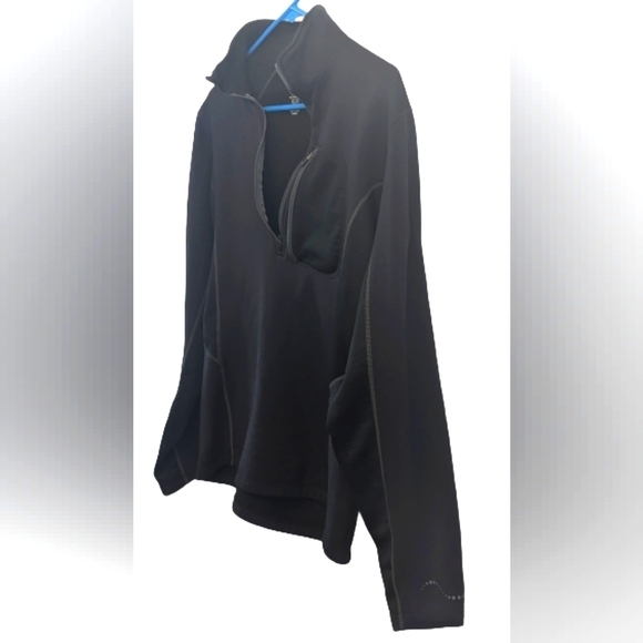 EUC REI black 1/2 zip front left vertical zip pocket with earphone hole pullover - Picture 4 of 16